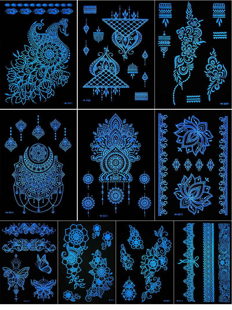 Collection of blue lace patterns